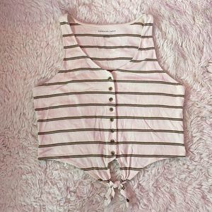 American Eagle Button Down + Tie Front Tank